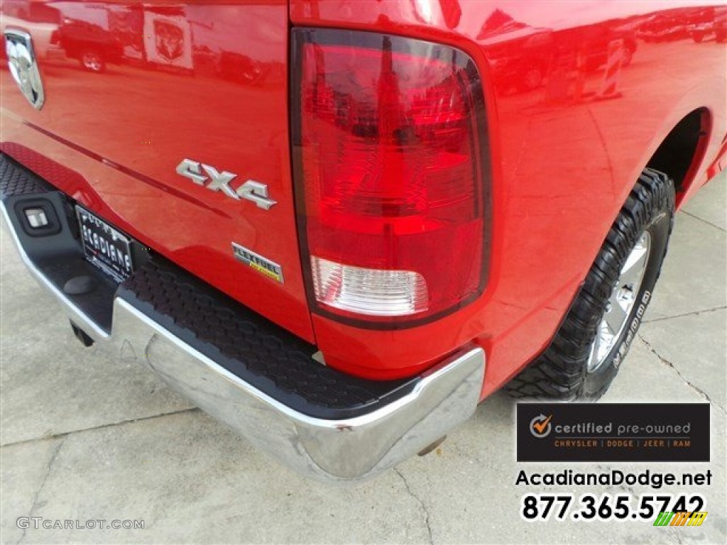 2012 Ram 1500 SLT Quad Cab 4x4 - Flame Red / Dark Slate Gray/Medium Graystone photo #9