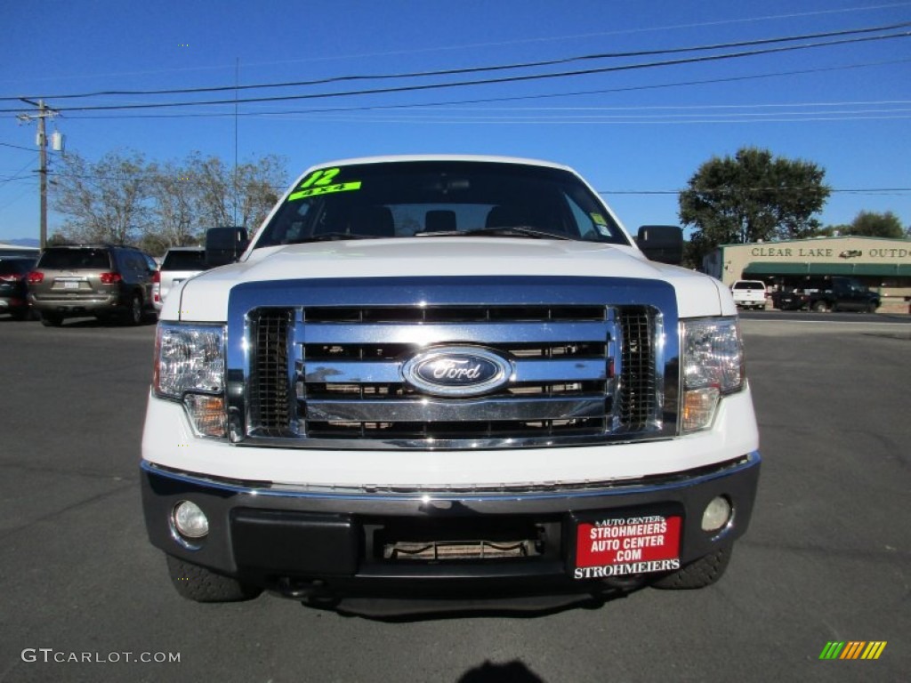 2012 F150 XLT SuperCab 4x4 - Oxford White / Steel Gray photo #2