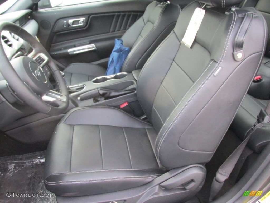 Ebony Interior 2016 Ford Mustang EcoBoost Premium Coupe Photo #107825789
