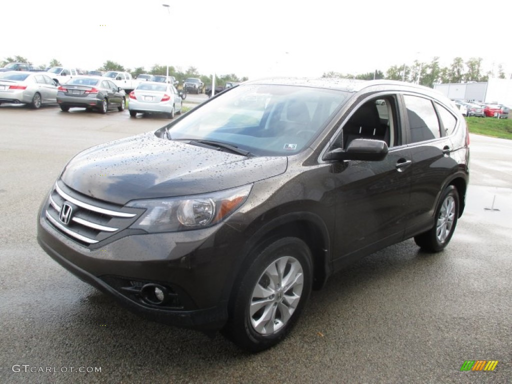 2013 CR-V EX-L AWD - Kona Coffee Metallic / Black photo #4