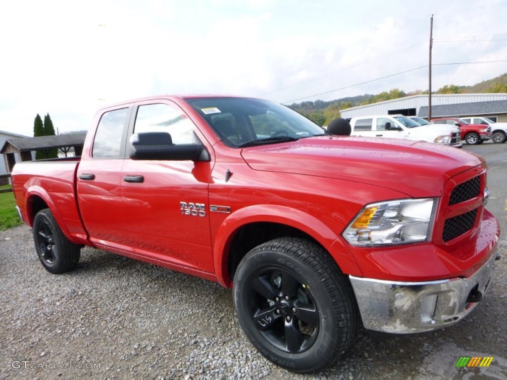 Flame Red 2016 Ram 1500 Outdoorsman Quad Cab 4x4 Exterior Photo #107829413