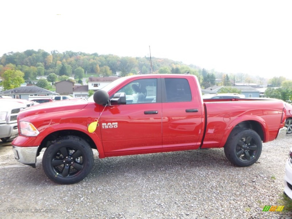 Flame Red 2016 Ram 1500 Outdoorsman Quad Cab 4x4 Exterior Photo #107829458