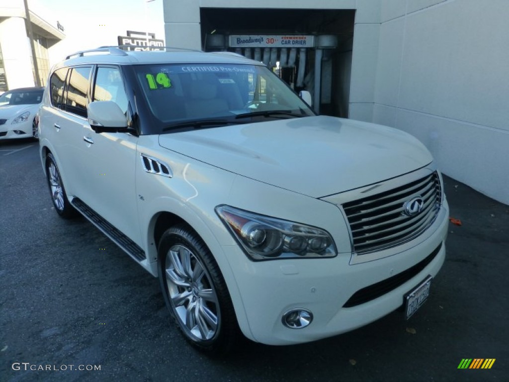 2014 QX80 AWD - Moonlight White / Wheat photo #1