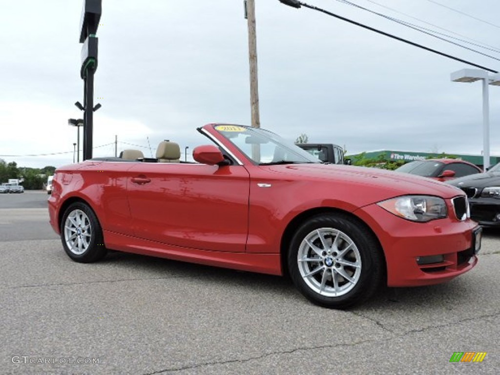 2011 1 Series 128i Convertible - Crimson Red / Savanna Beige photo #3