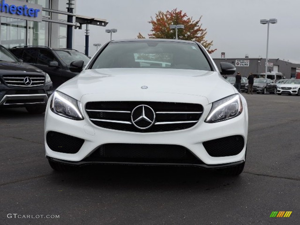 2016 C 300 4Matic Sedan - Polar White / Cranberry Red/Black photo #2