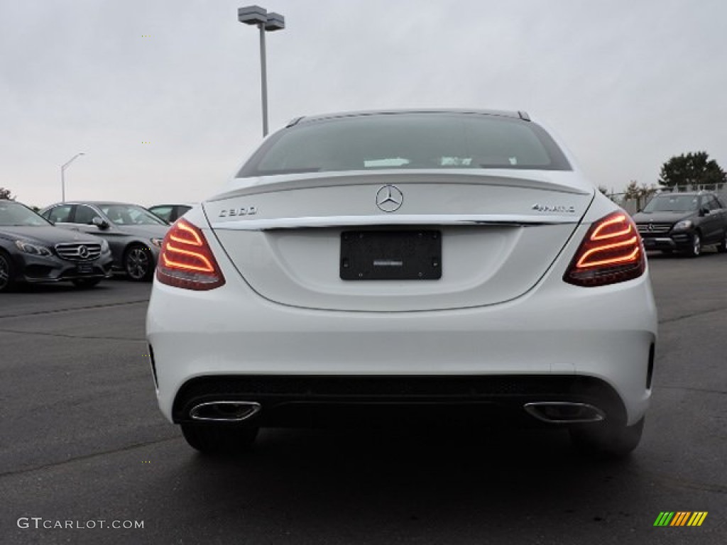 2016 C 300 4Matic Sedan - Polar White / Cranberry Red/Black photo #4