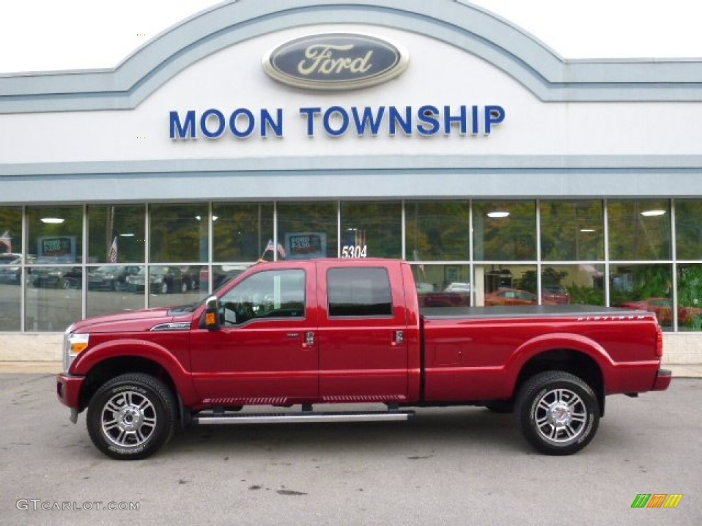 2015 F250 Super Duty Platinum Crew Cab 4x4 - Ruby Red / Platinum Black photo #7