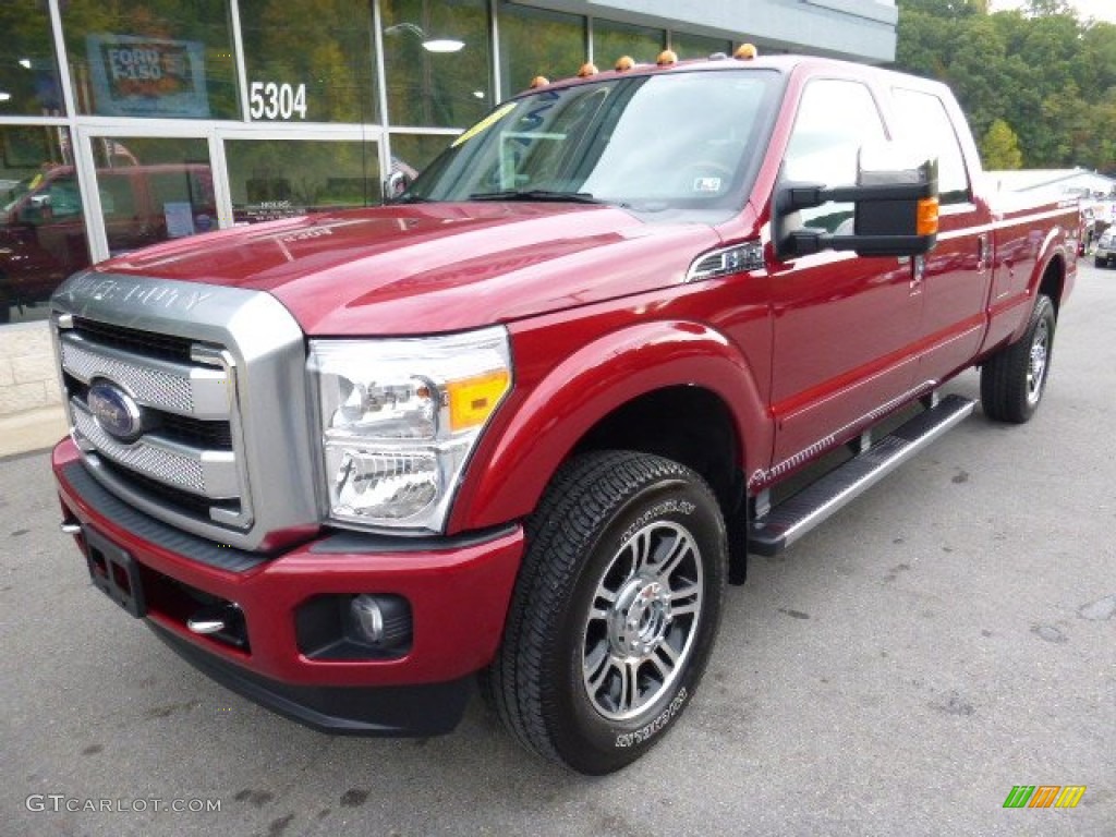 2015 F250 Super Duty Platinum Crew Cab 4x4 - Ruby Red / Platinum Black photo #9