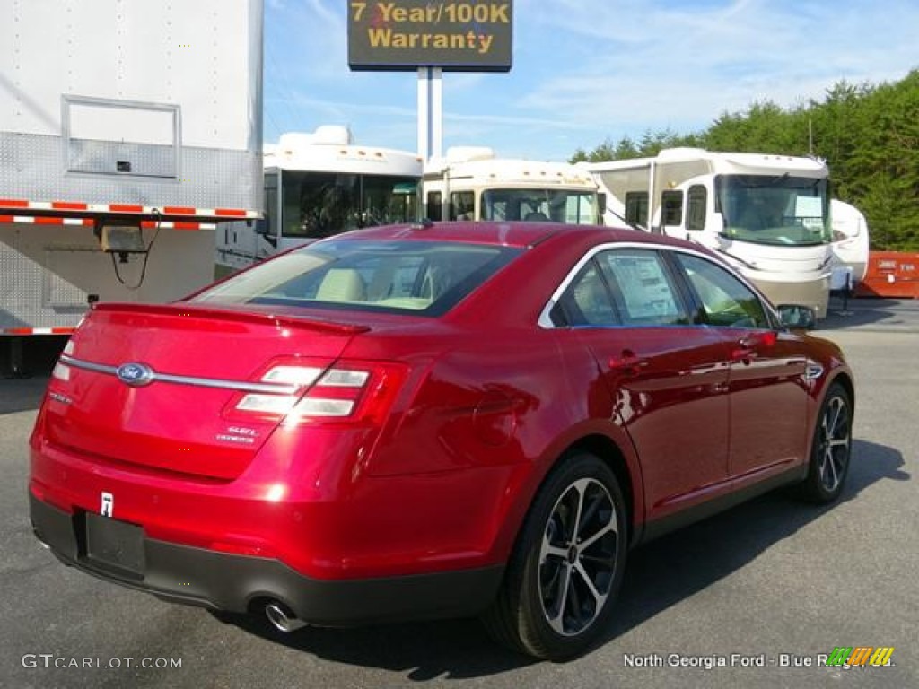 2015 Taurus SEL - Ruby Red Metallic / Dune photo #5