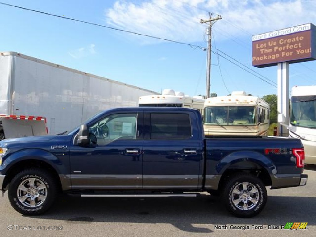 2015 F150 XLT SuperCrew 4x4 - Blue Jeans Metallic / Medium Earth Gray photo #2