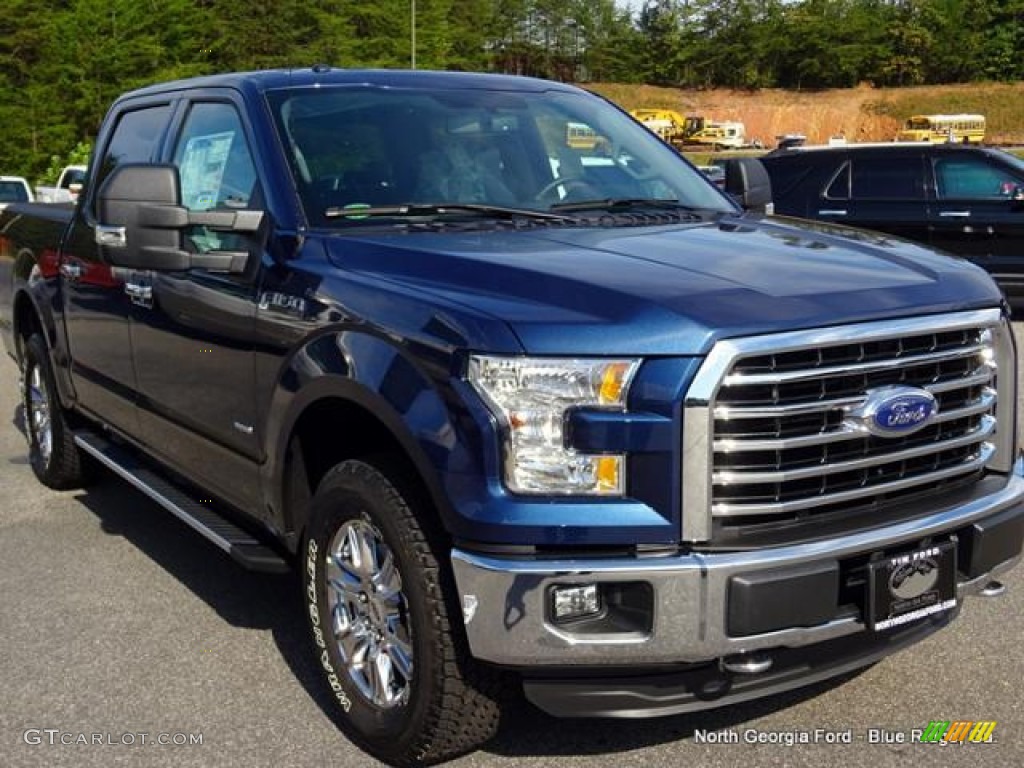 2015 F150 XLT SuperCrew 4x4 - Blue Jeans Metallic / Medium Earth Gray photo #7