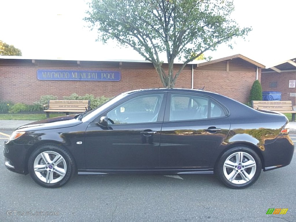 2010 9-3 Aero Sport Sedan XWD - Jet Black Metallic / Black photo #2