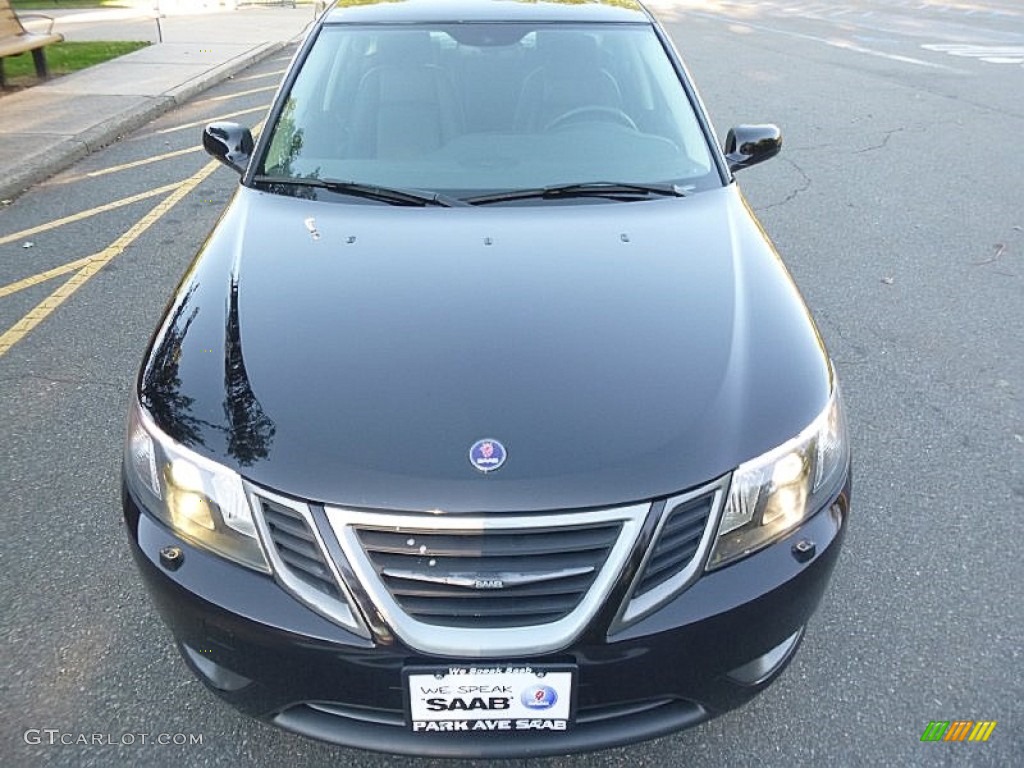 2010 9-3 Aero Sport Sedan XWD - Jet Black Metallic / Black photo #9