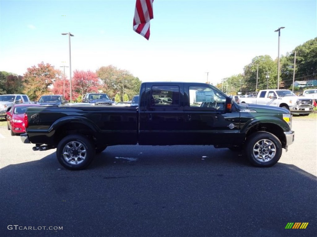 2016 F350 Super Duty Lariat Crew Cab 4x4 - Green Gem Metallic / Adobe photo #8
