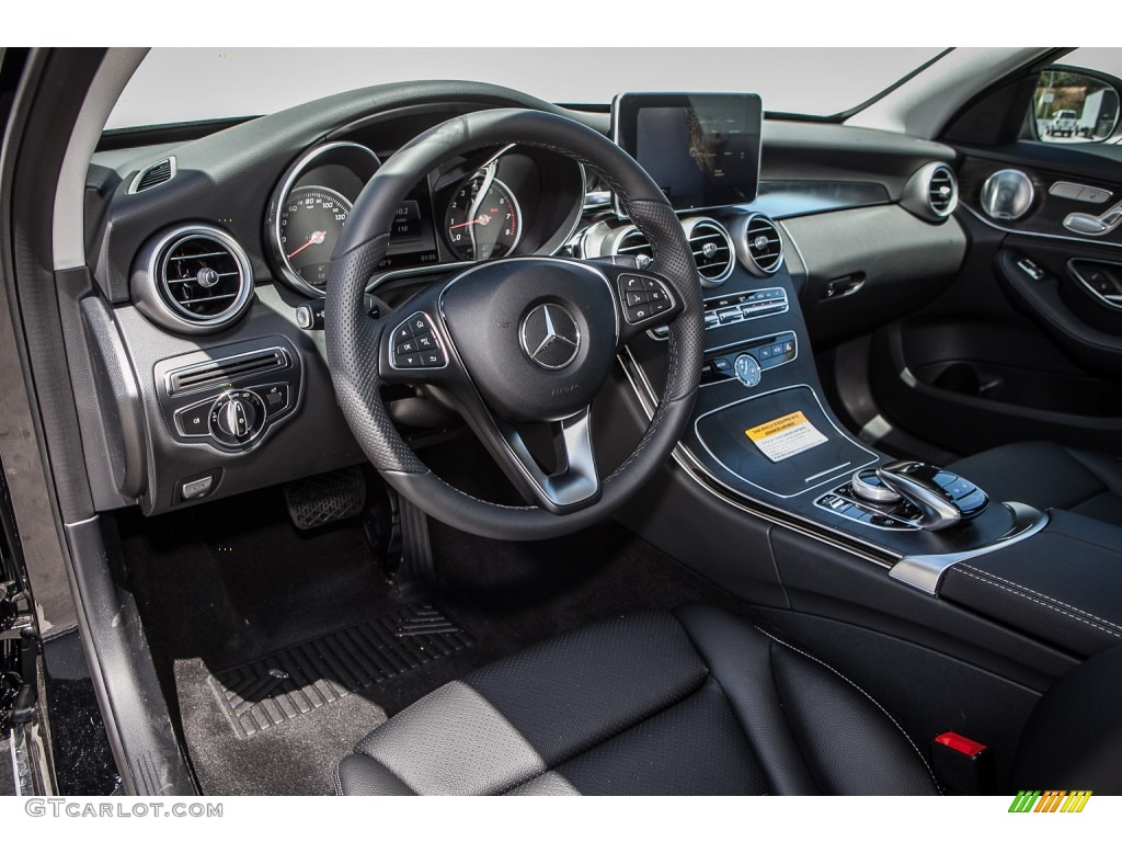 Black Interior 2016 Mercedes-Benz C 300 Sedan Photo #107850143