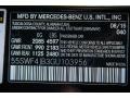 040: Black 2016 Mercedes-Benz C 300 Sedan Color Code