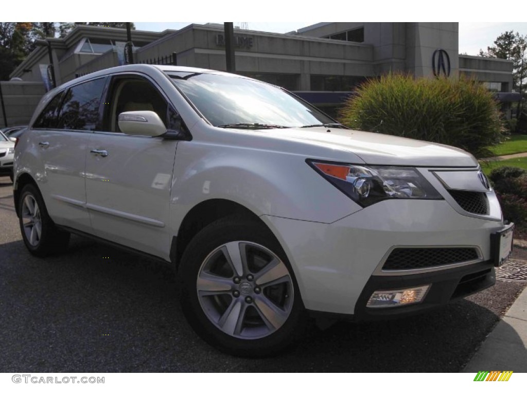 2013 MDX SH-AWD Technology - Aspen White Pearl / Parchment photo #1