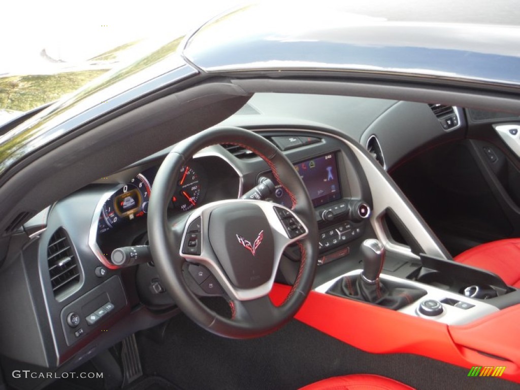 2014 Corvette Stingray Coupe Z51 - Black / Adrenaline Red photo #25