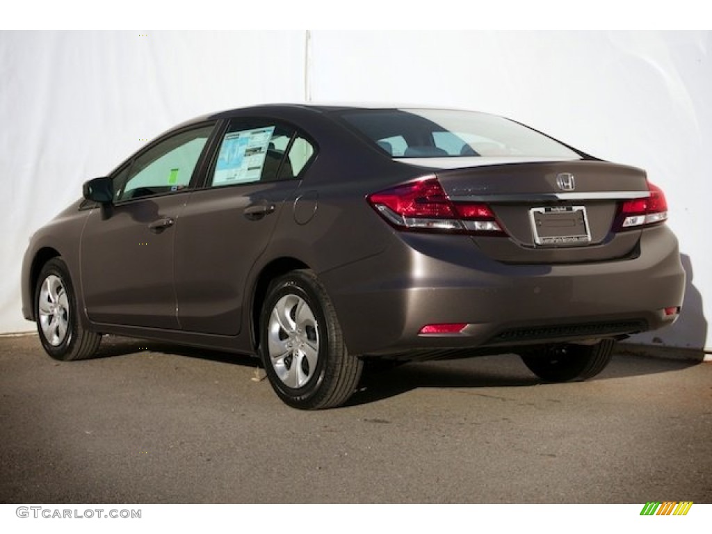 2015 Civic LX Sedan - Urban Titanium Metallic / Beige photo #2