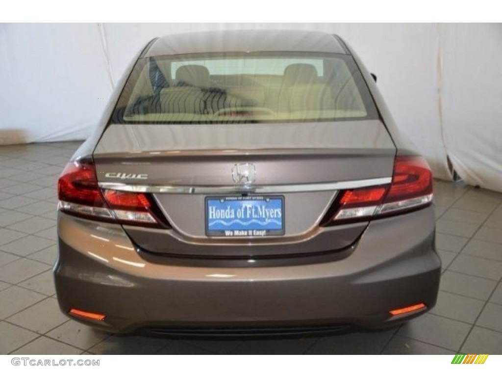 2015 Civic LX Sedan - Urban Titanium Metallic / Beige photo #6