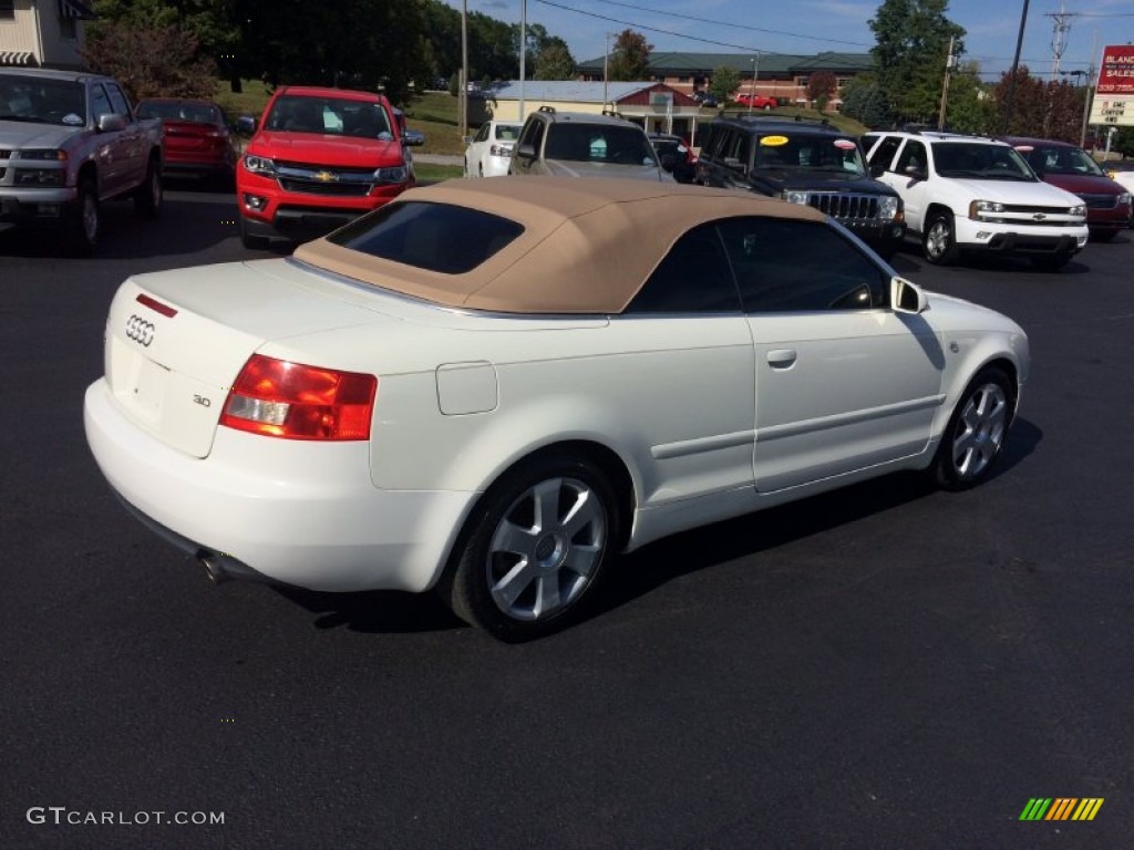 2003 A4 3.0 Cabriolet - Arctic White / Beige photo #3