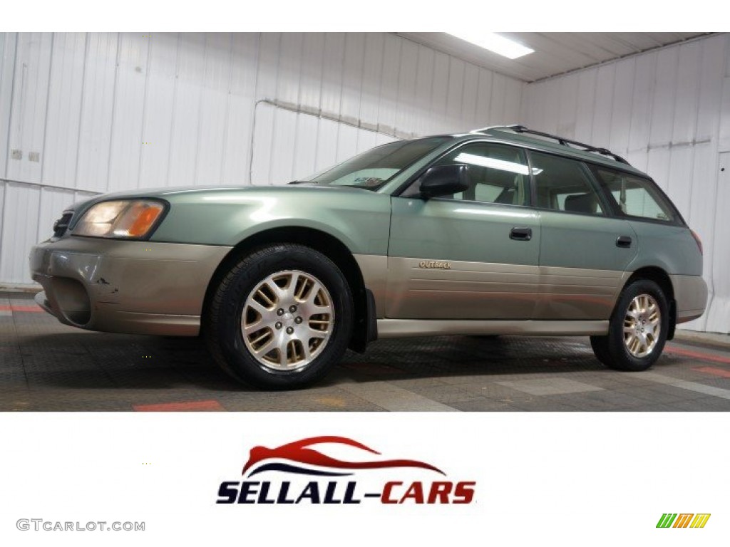 2003 Outback Wagon - Seamist Green Pearl / Beige photo #1