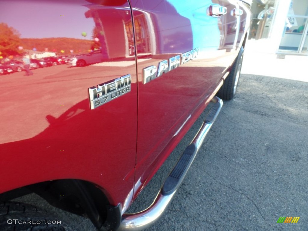 2012 Ram 1500 SLT Quad Cab 4x4 - Deep Cherry Red Crystal Pearl / Light Pebble Beige/Bark Brown photo #16