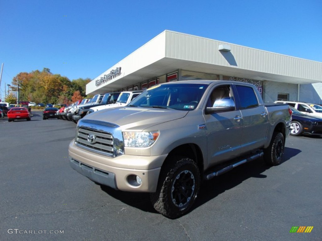 2008 Tundra Limited CrewMax 4x4 - Desert Sand Mica / Beige photo #7