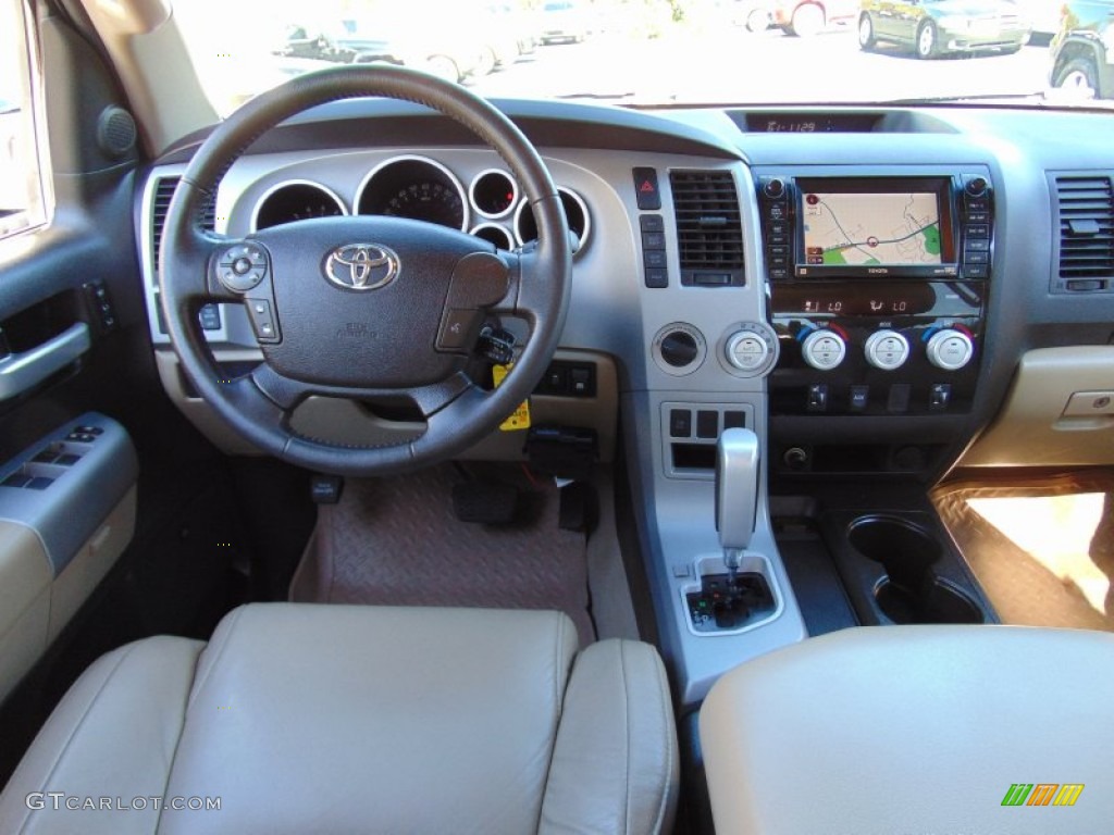 2008 Toyota Tundra Limited CrewMax 4x4 Beige Dashboard Photo #107888098