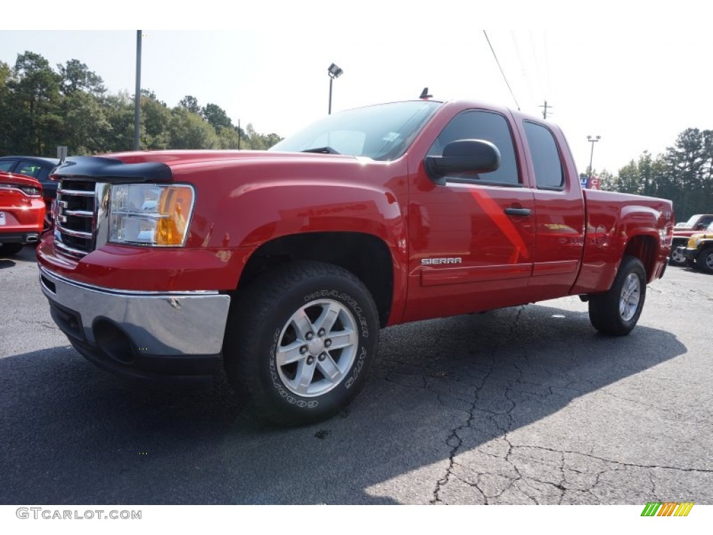 2013 Sierra 1500 SLE Extended Cab 4x4 - Fire Red / Ebony photo #3
