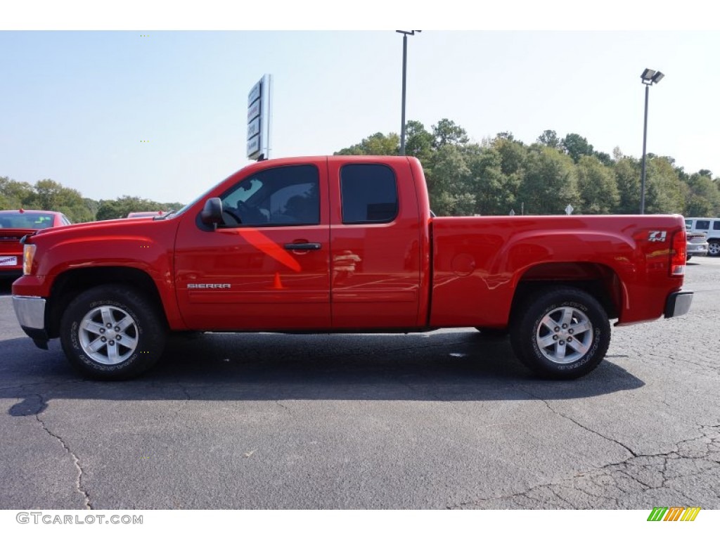 2013 Sierra 1500 SLE Extended Cab 4x4 - Fire Red / Ebony photo #4