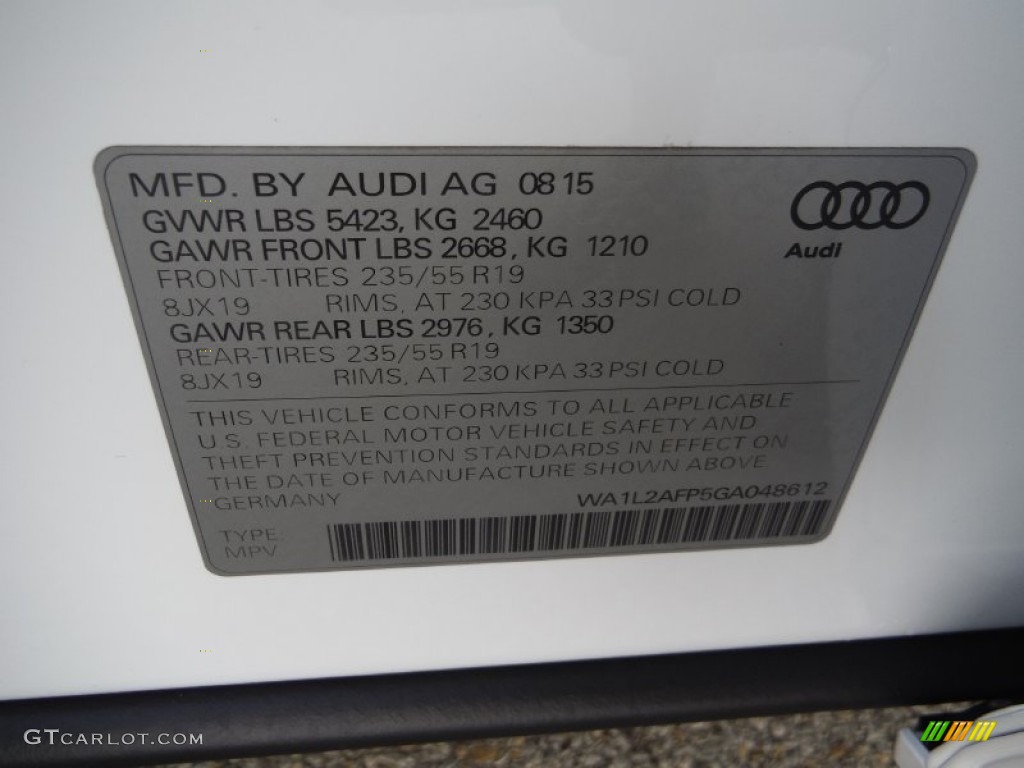 2016 Q5 2.0 TFSI Premium quattro - Ibis White / Pistachio Beige photo #40