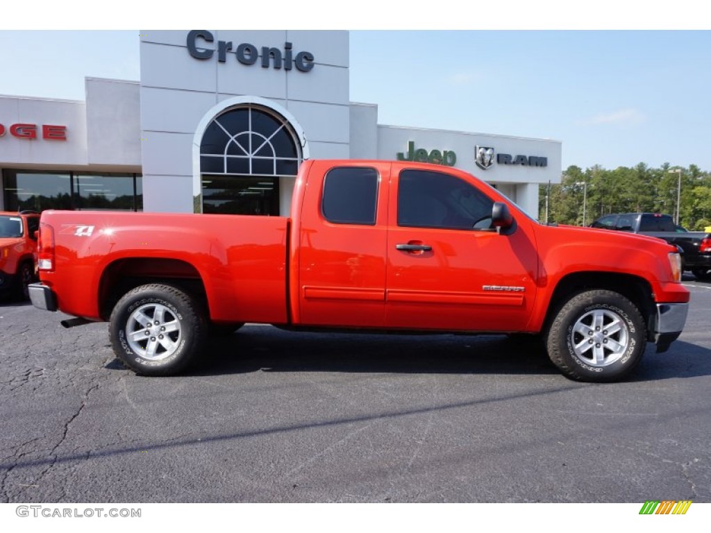2013 Sierra 1500 SLE Extended Cab 4x4 - Fire Red / Ebony photo #8