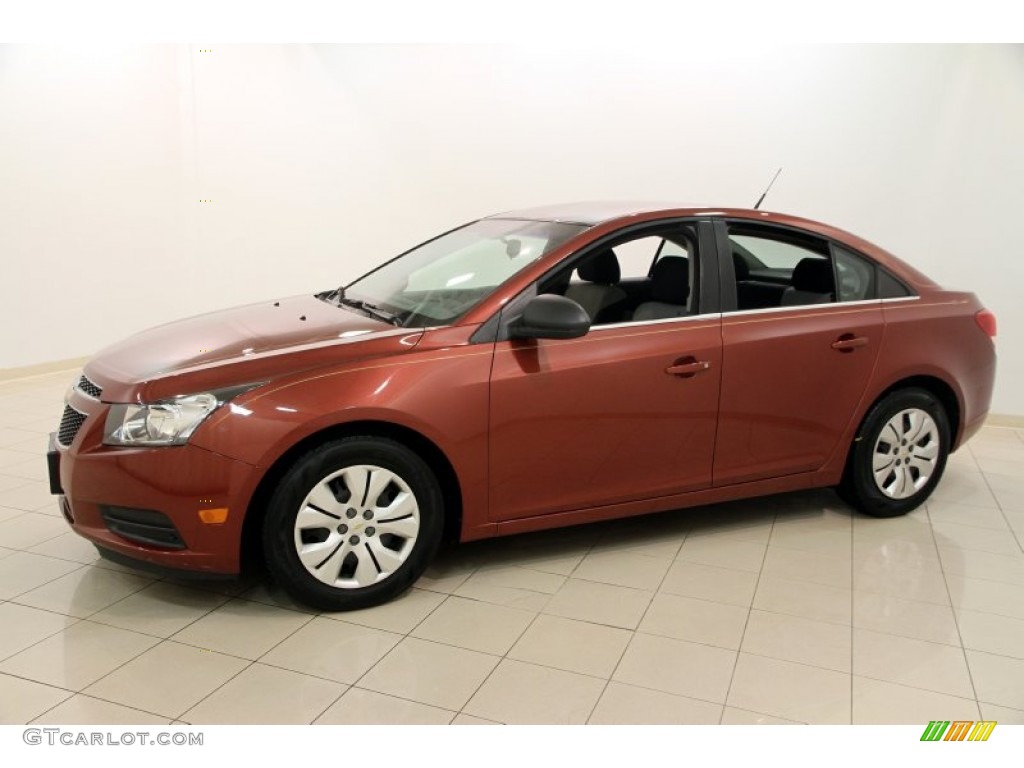 2012 Cruze LS - Autumn Red Metallic / Jet Black/Medium Titanium photo #3