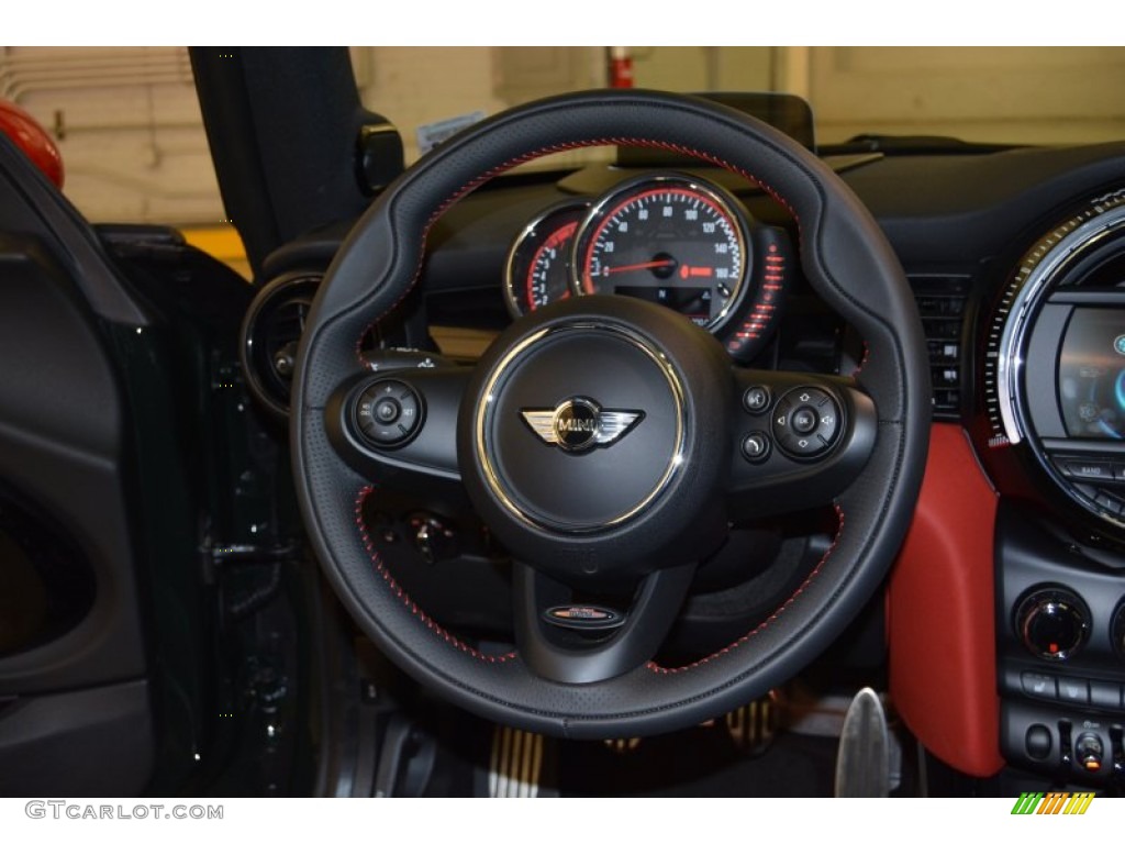 2016 Mini Hardtop John Cooper Works 2 Door Black/Carbon Black/Dinamica Steering Wheel Photo #107893575