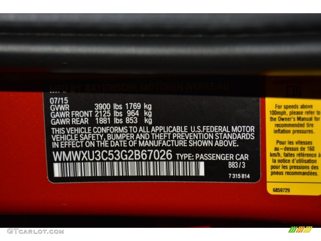 2016 Hardtop Color Code B83 for Blazing Red Metallic Photo #107895201