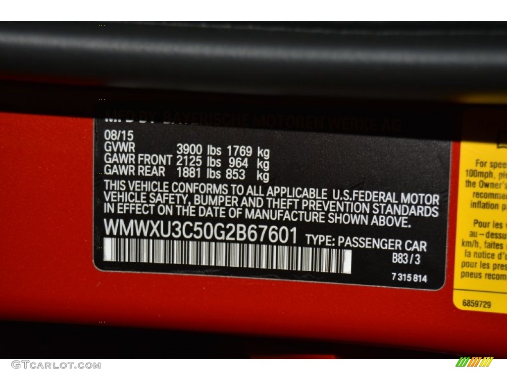 2016 Hardtop Color Code B83 for Blazing Red Metallic Photo #107895570