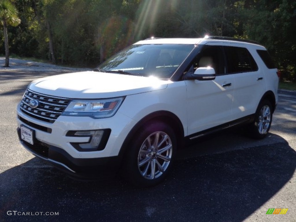 2016 Explorer Limited - White Platinum Metallic Tri-Coat / Medium Light Camel photo #10