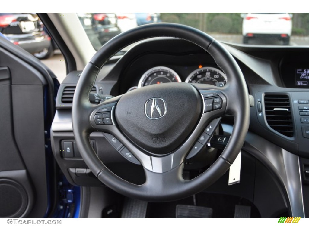 2012 Acura TSX Sedan Ebony Steering Wheel Photo #107906799