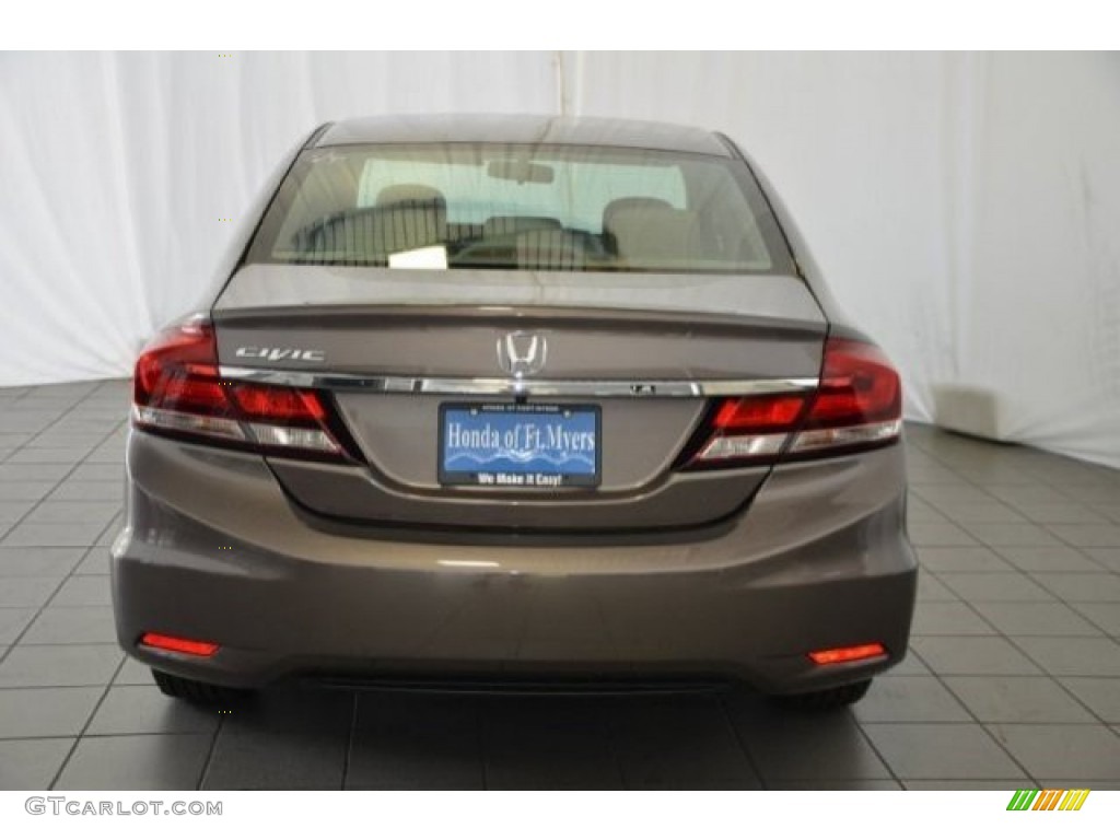 2015 Civic EX Sedan - Urban Titanium Metallic / Beige photo #6