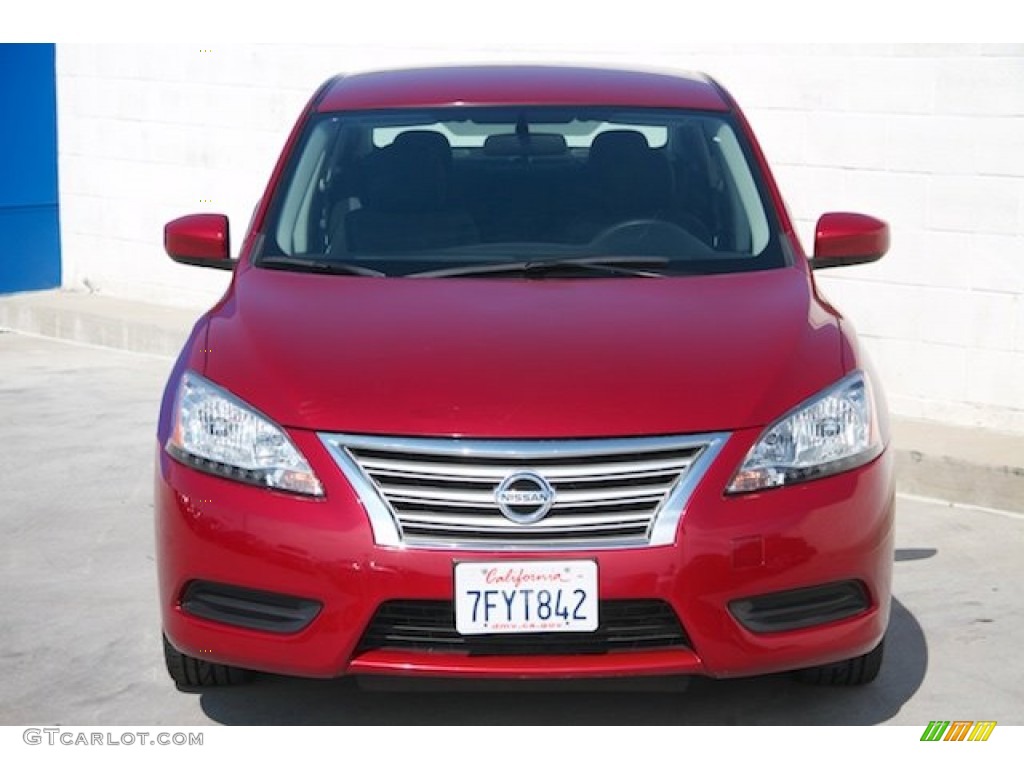 2014 Sentra S - Red Brick / Charcoal photo #7