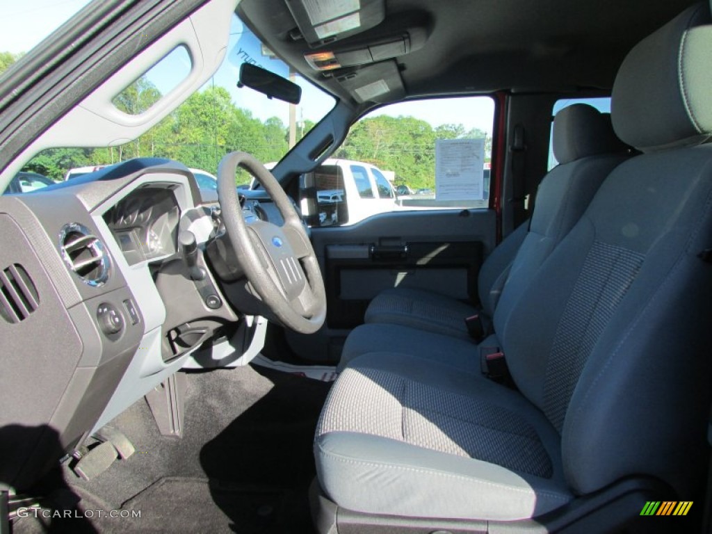 2012 F350 Super Duty XLT SuperCab 4x4 - Vermillion Red / Steel photo #34