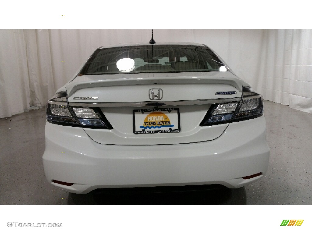 2013 Civic Hybrid Sedan - White Orchid Pearl / Gray photo #13