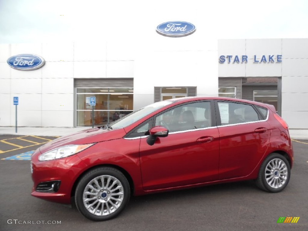 2015 Fiesta Titanium Hatchback - Ruby Red Metallic / Charcoal Black photo #1