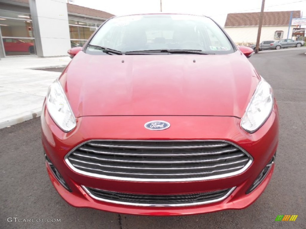 2015 Fiesta Titanium Hatchback - Ruby Red Metallic / Charcoal Black photo #2