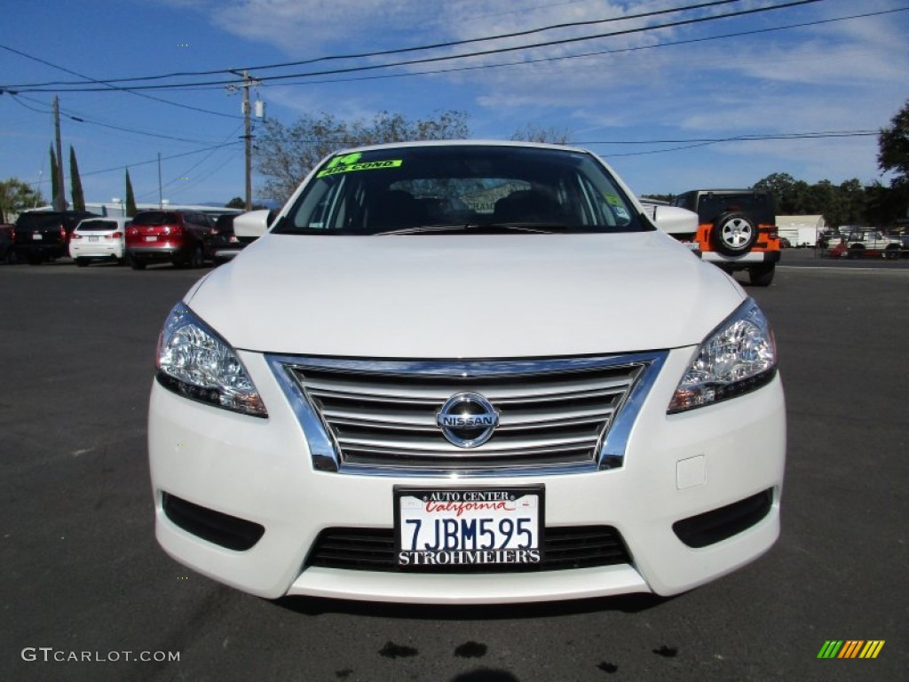 2014 Sentra S - Aspen White / Charcoal photo #2