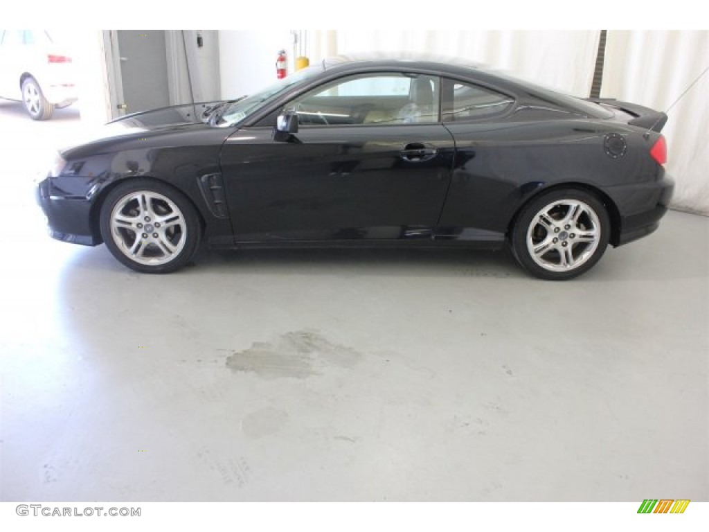 2006 Tiburon GT - Obsidian Black / Black/Red photo #4