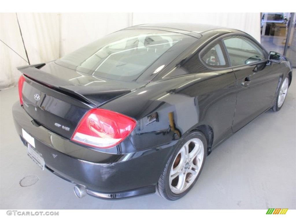 2006 Tiburon GT - Obsidian Black / Black/Red photo #7