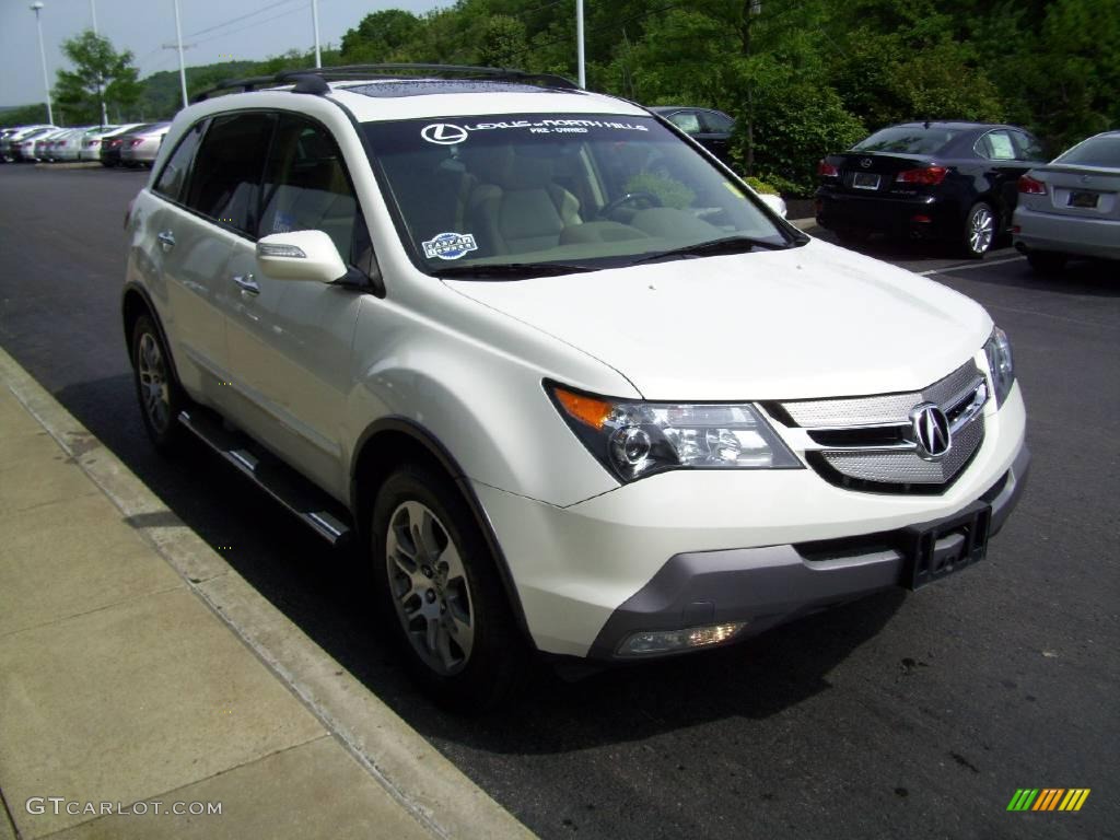 2007 MDX Technology - Aspen White Pearl / Taupe photo #6