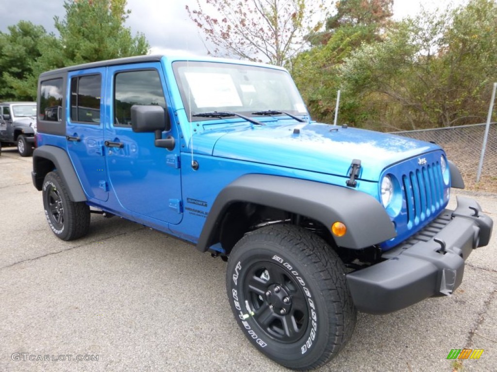 Hydro Blue Pearl 2016 Jeep Wrangler Unlimited Sport 4x4 Exterior Photo #107934634